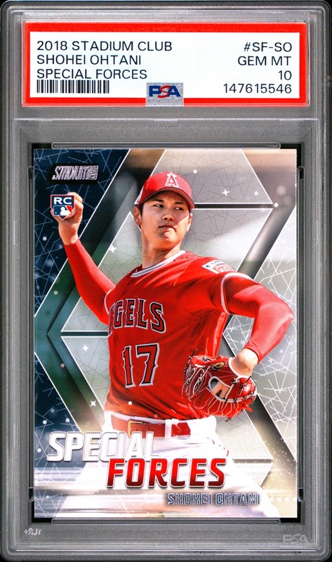 147615546 Shohei Ohtani 2018 Topps Stadium Club #SF-SO Special Forces RC PSA 10