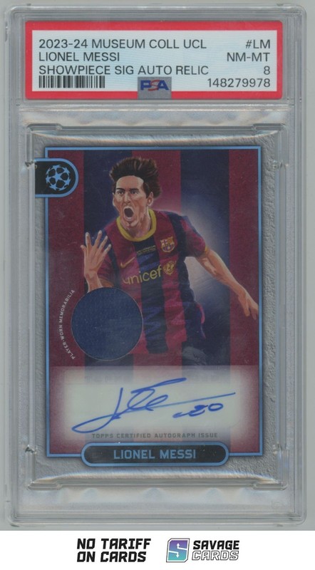 2023 Topps Museum Showpiece Relics Auto Lionel Messi PSA 8 1/5 #SSAR-LM FC