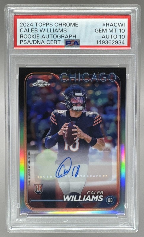 Caleb Williams 2024 Topps Chrome #RA-CWI Rookie RC Auto PSA 10/10
