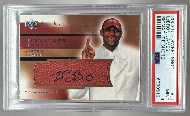 LeBron James 2003 Upper Deck Sweet Shot #LJ Signature Shots RC Auto PSA 9