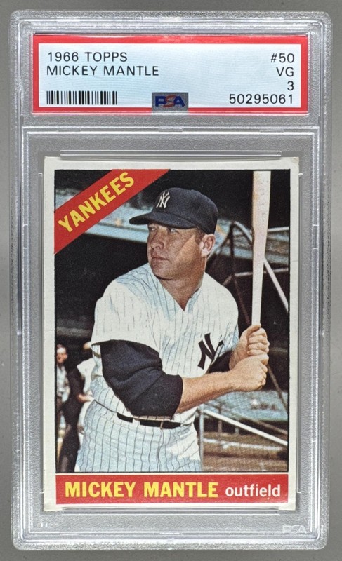 50295061 Mickey Mantle 1966 Topps #50 PSA 3
