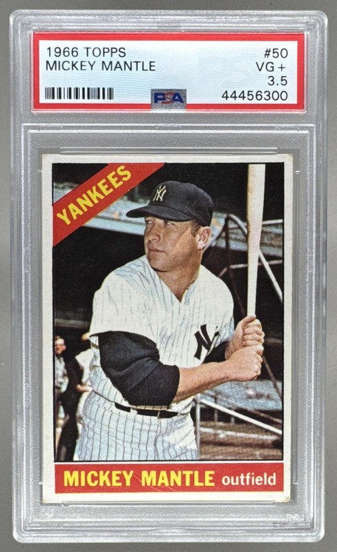 44456300 Mickey Mantle 1966 Topps #50 PSA 3.5