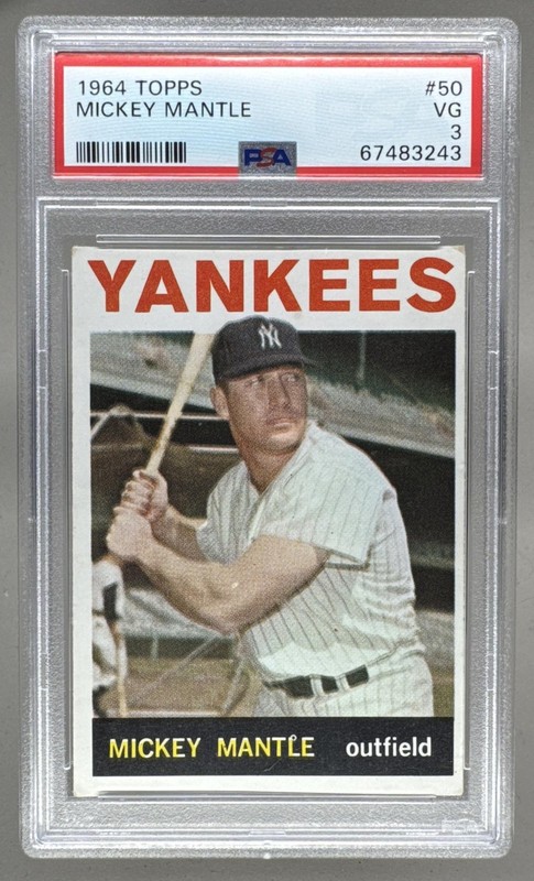 67483243 Mickey Mantle 1964 Topps #50 PSA 3