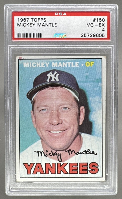 25729605 Mickey Mantle 1967 Topps #150 PSA 4