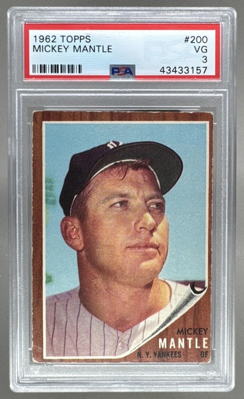 43433157 Mickey Mantle 1962 Topps #200 PSA 3