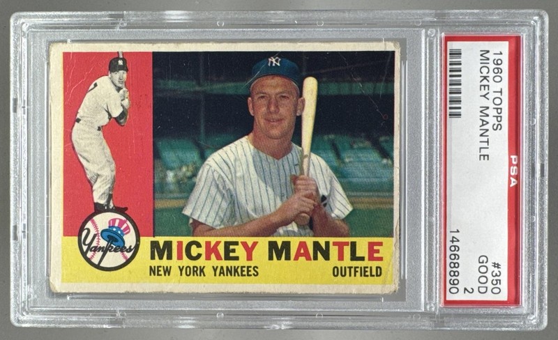 14668890 Mickey Mantle 1960 Topps #350 PSA 2