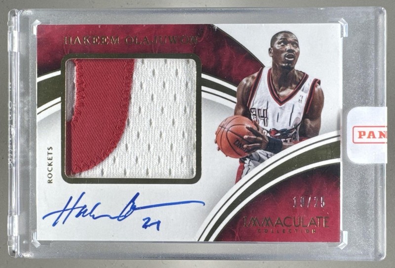 Hakeem Olajuwon 2015 Panini Immaculate #PPA-HOL Premium Patch Auto 19/25