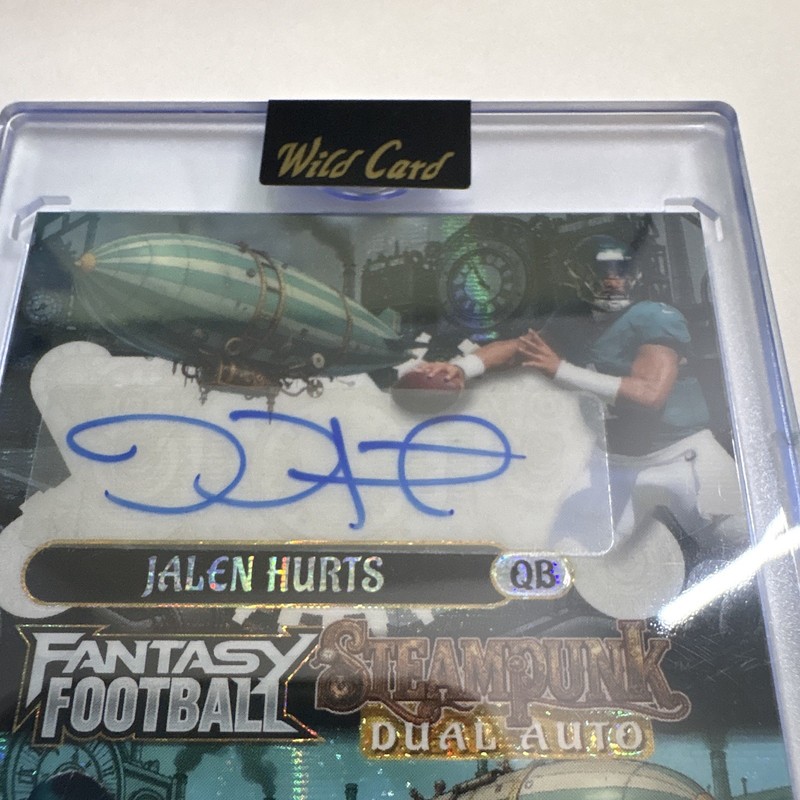 Wild Card Fantasy Football Steampunk Dual Auto 1/1 Hurts Vick 2026 #JHMV view 2