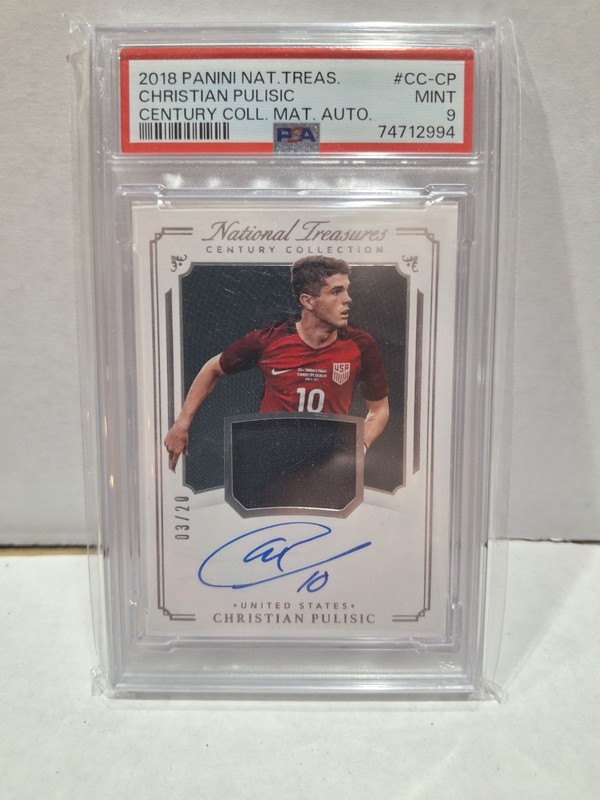 2018 Panini National Treasures CHRISTIAN PULISIC Auto Century /20 USA PSA 9