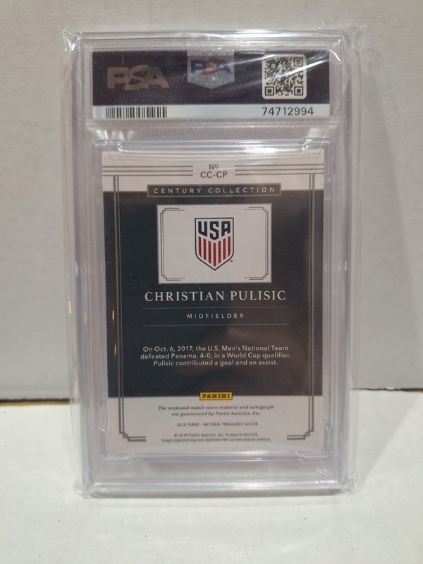 2018 Panini National Treasures CHRISTIAN PULISIC Auto Century /20 USA PSA 9 view 2