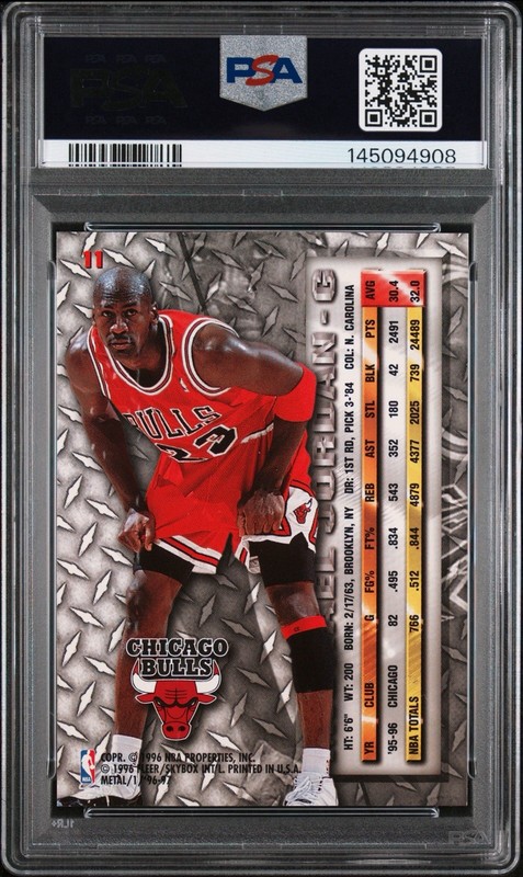Michael Jordan 1996-97 Fleer Metal #11 PSA 10 GEM MINT Freshly Graded view 2