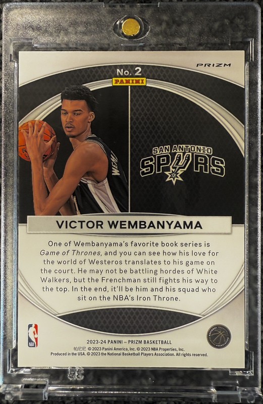 Victor Wembanyama RARE SILVER PRIZM HOLO INSERT INVESTMENT CARD PANINI SP SPURS view 2