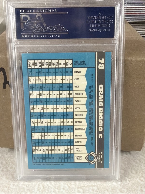 CRAIG BIGGIO 1990 BOWMAN TIFFANY #78 /3000 1ST YR BOWMAN ASTROS ROOKIE PSA 10 🔥 view 2