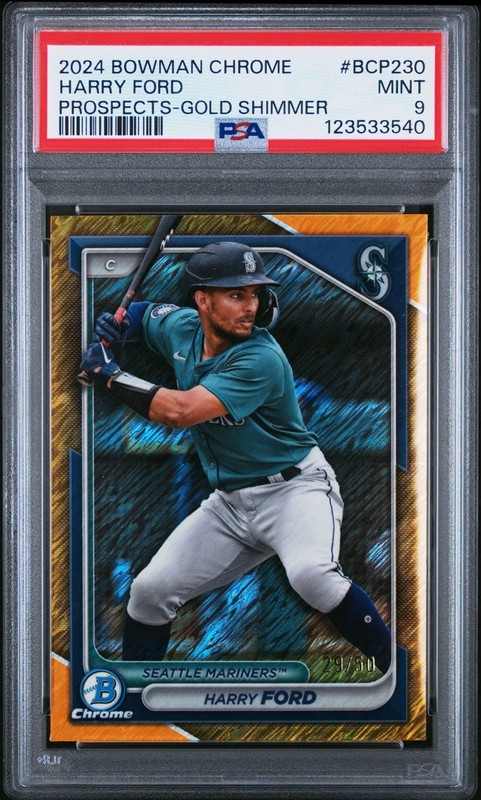 2024 Bowman Chrome - Prospects Harry Ford Gold Shimmer Refractor /50 PSA 9