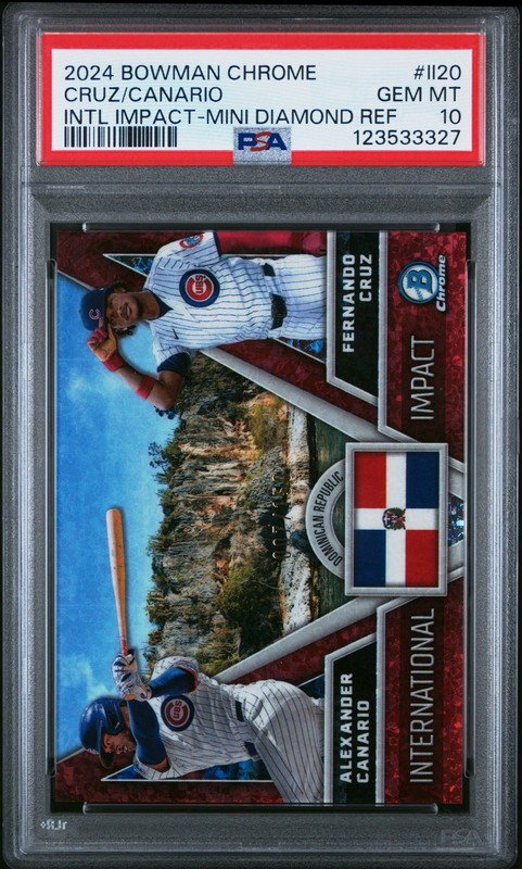 2024 Bowman Chrome International Impact Fernando Cruz, Alexander Canario /150 view 1