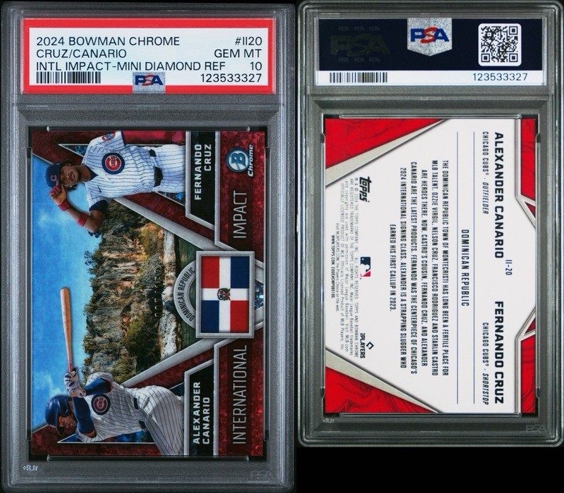 2024 Bowman Chrome International Impact Fernando Cruz, Alexander Canario /150 view 2