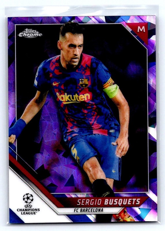 SERGIO BUSQUETS 2021-22 TOPPS CHROME sapphire UEFA PURPLE /25 bx7G view 1