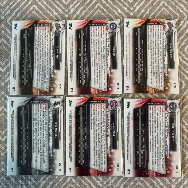 2017 Bowman/ Bowman Chrome Numbered Card 6 Card Hot Lot🔥 Cubs, Sox view 2
