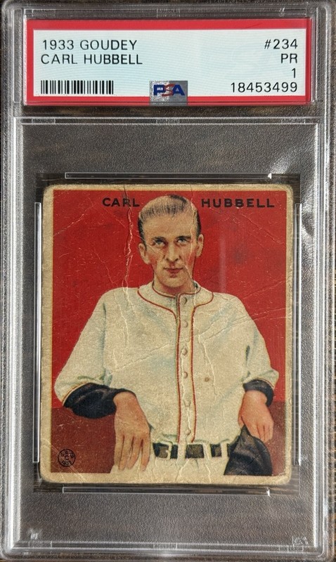 1933 Goudey 234 Carl Hubbell PSA 1