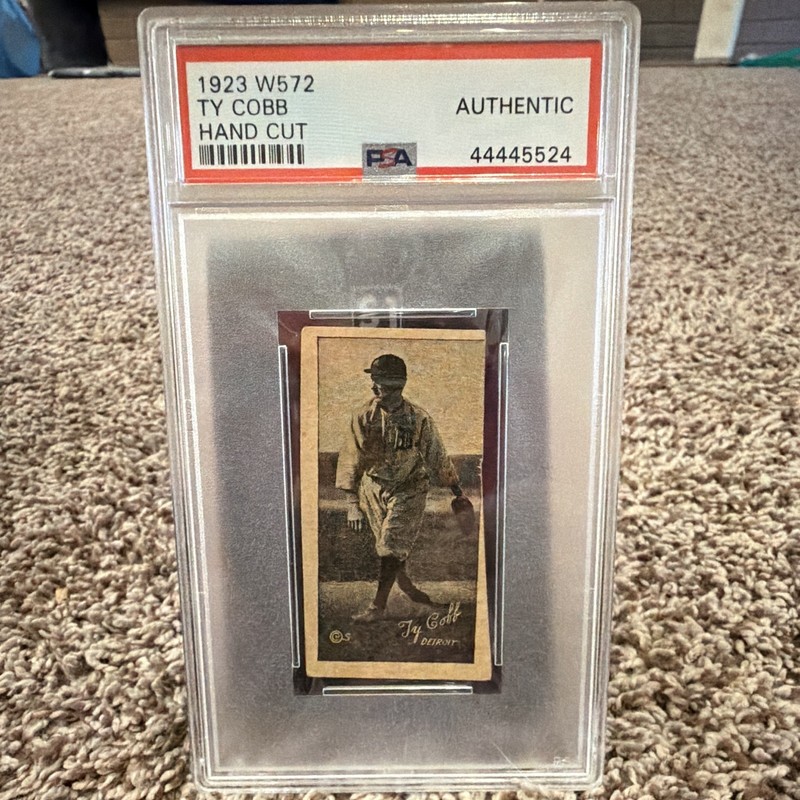 1923 W572 Ty Cobb Detroit Tigers Hand Cut Paper Card PSA Authentic