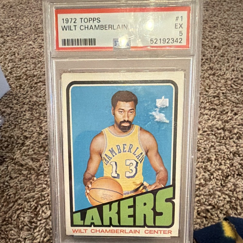 Topps 1972-73 Wilt Chamberlain #1 Lakers PSA 5 Graded Basketball Card