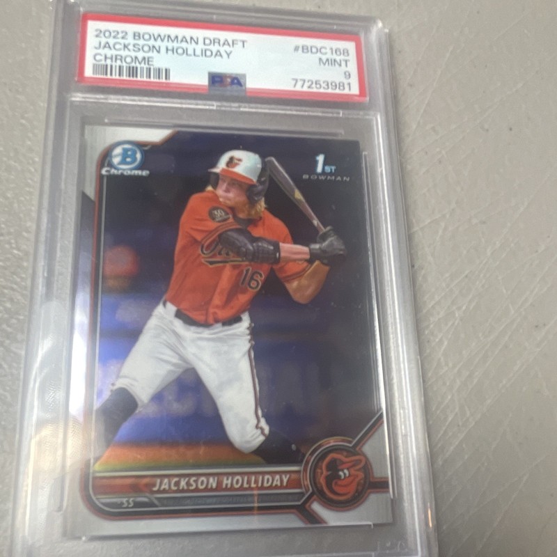 Bowman 2022 Bowman Draft Chrome Jackson Holliday RC #BDC-168 PSA 9 Orioles