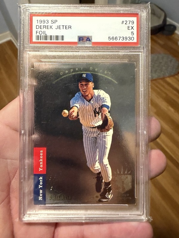 1993 SP #279 DEREK JETER NEW YORK YANKEES FOIL ROOKIE BASEBALL CARD PSA 5 EX