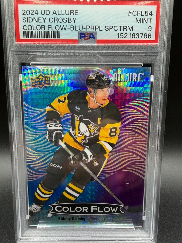 2024-25 Allure Color Flow Sidney Crosby CFL-54 Blue Purple Spectrum 01/25 PSA 9
