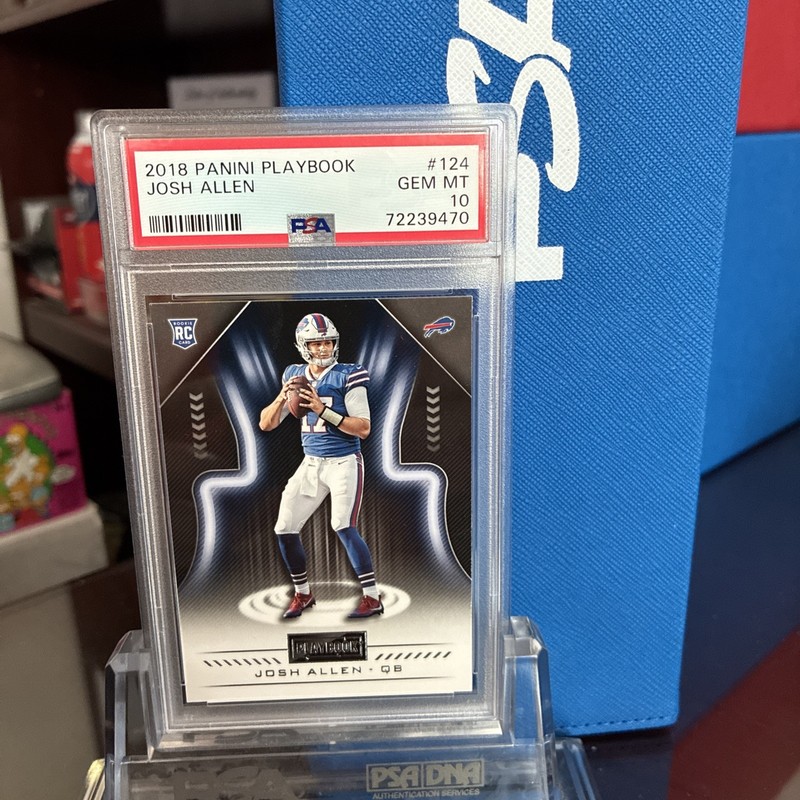 2018 PANINI PLAYBOOK #124 JOSH ALLEN ROOKIE RC PSA 10 Buffalo Bills Pop 29