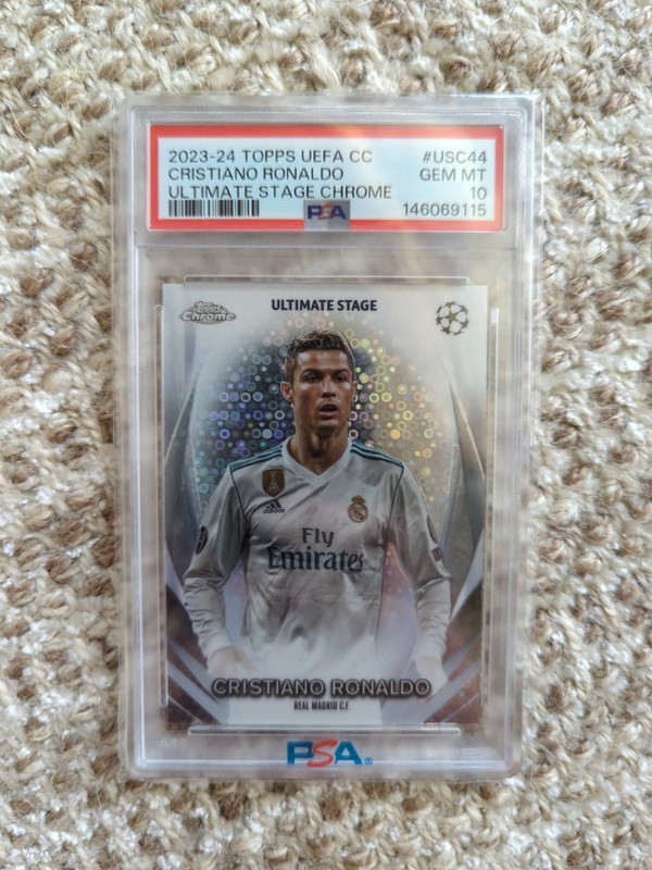 2023-24 Topps UEFA Club Competitions Chrome Cristiano Ronaldo #USC-44 PSA 10 GEM view 2