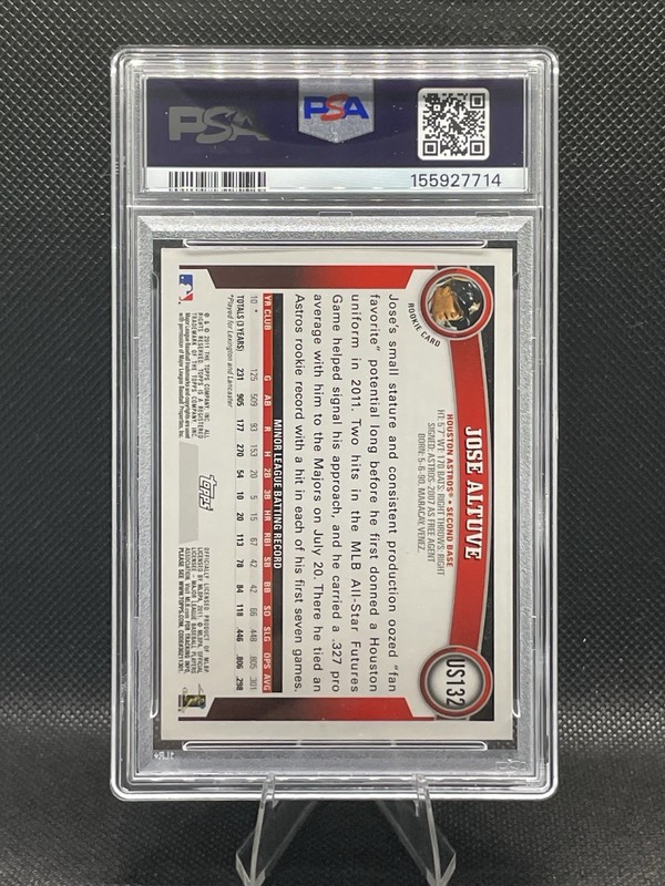 2011 Topps Update Series Jose Altuve #US132 (RC) PSA 10 view 2