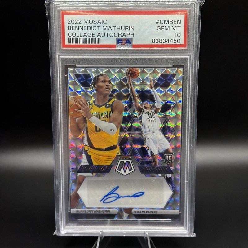 2022 Panini Mosaic BENNEDICT MATHURIN Collage Autograph PSA 10 Pacers Rookie