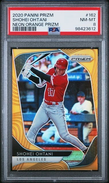 SHOHEI OHTANI 2020 Panini Prizm #162 Neon Orange /100 PSA 8 NM-MT