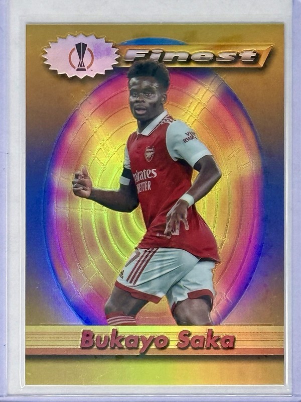 22-23 Topps Finest Flashbacks UEFA Europa League Bukayo Saka GOLD Refractor /50