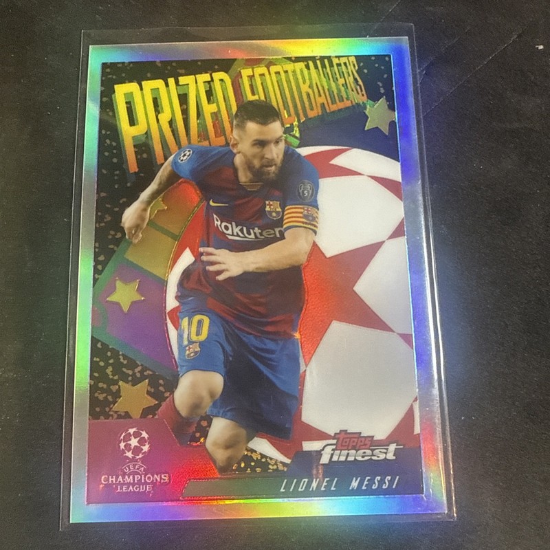 2019-20 Topps Finest UEFA Champions League Prized Footballers Lionel Messi Bx8b