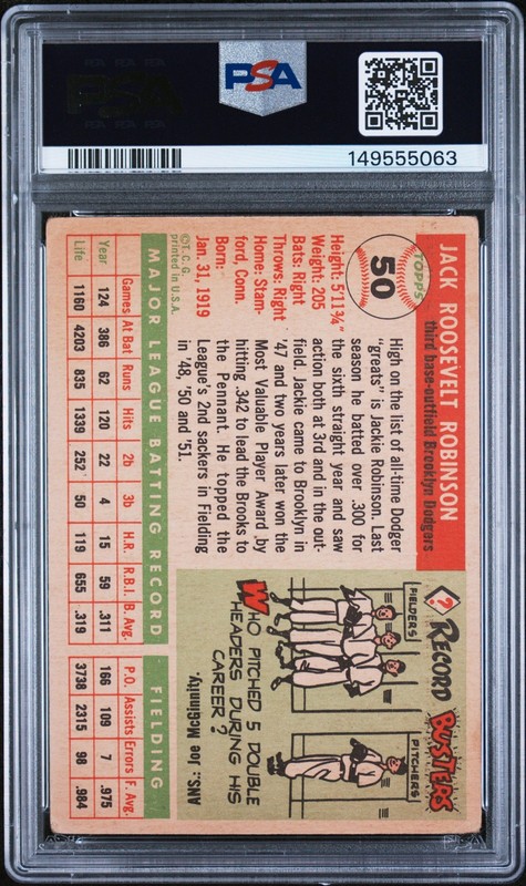 1955 Topps 50 Jackie Robinson PSA 2 149555063 view 2
