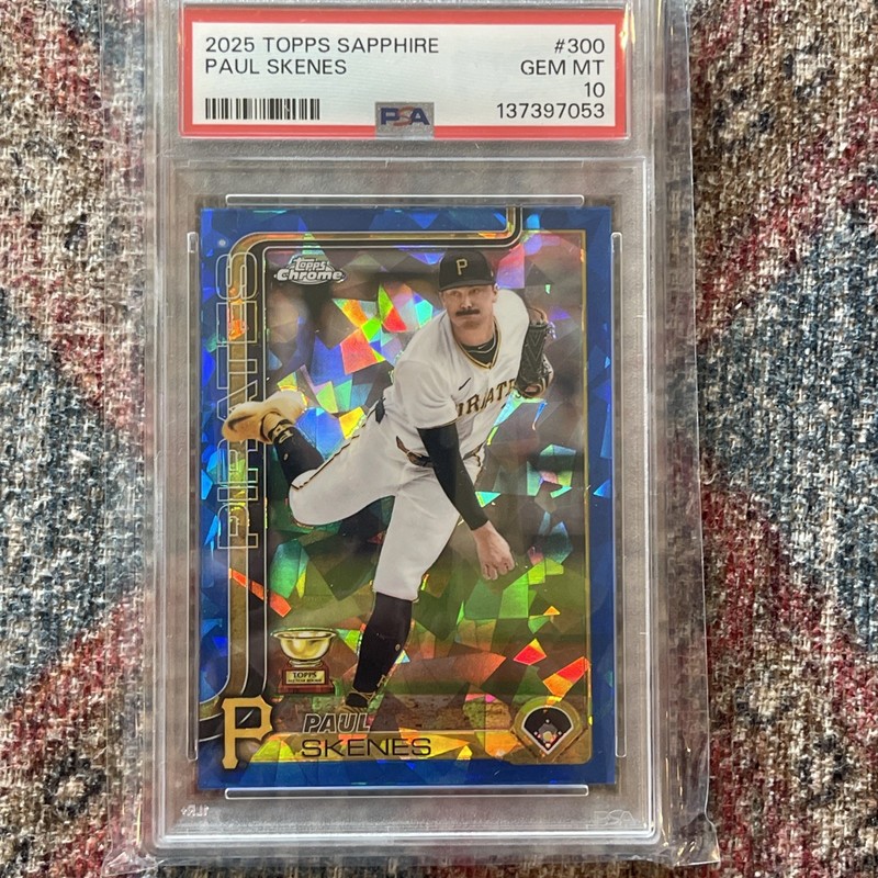 2025 Topps Chrome Sapphire Edition Paul Skenes #300 Pittsburgh Pirates PSA 10