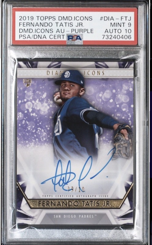 2019 Topps Diamond Icons FERNANDO TATIS JR. RC Purple Auto /10 PSA 9/10 Padres