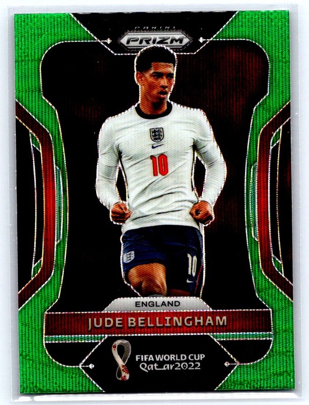 2022 Panini Prizm FIFA World Cup Qatar Jude Bellingham Green Wave #90 Engla bX8c