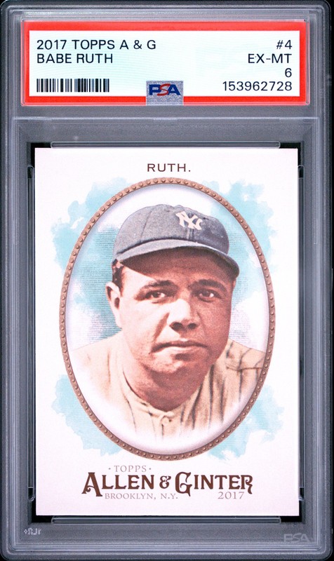 153962728 Babe Ruth 2017 Topps Allen & Ginter #4 PSA 6