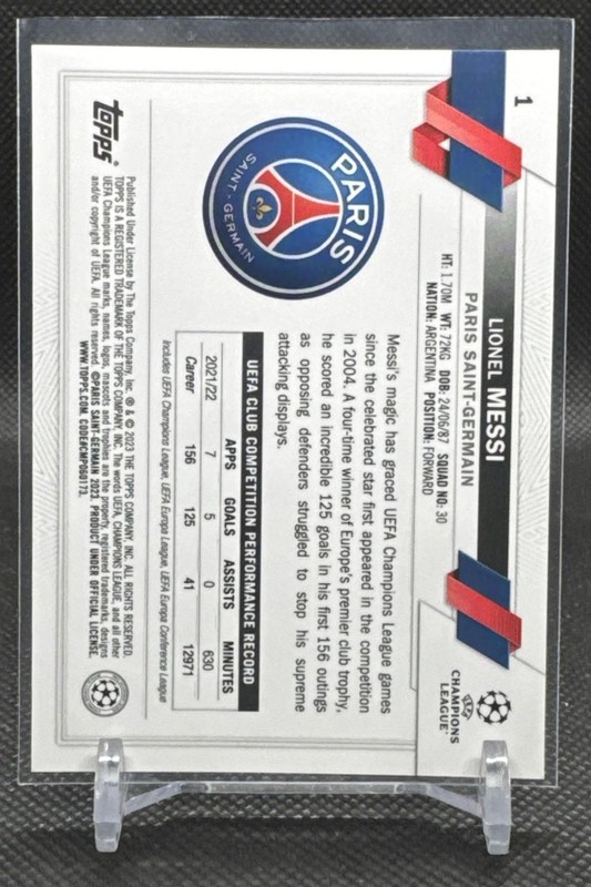 2022-23 Topps Chrome UEFA Club Competitions Lionel Messi #1 PSG view 2