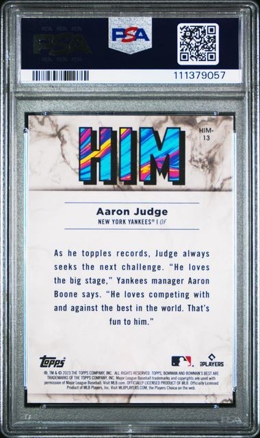 2023 BOWMAN'S BEST HIM #HIM13 AARON JUDGE PSA 9 view 2