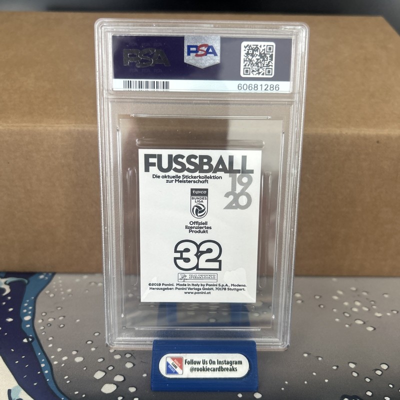2019 Panini Fussball Bundesliga Soccer #32 Erling Haaland RC Rookie PSA 9 view 2
