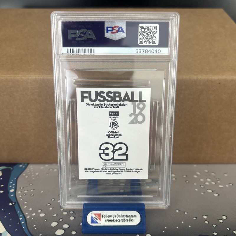 2019 Panini Fussball Bundesliga Soccer #32 Erling Haaland RC Rookie PSA 9 view 2