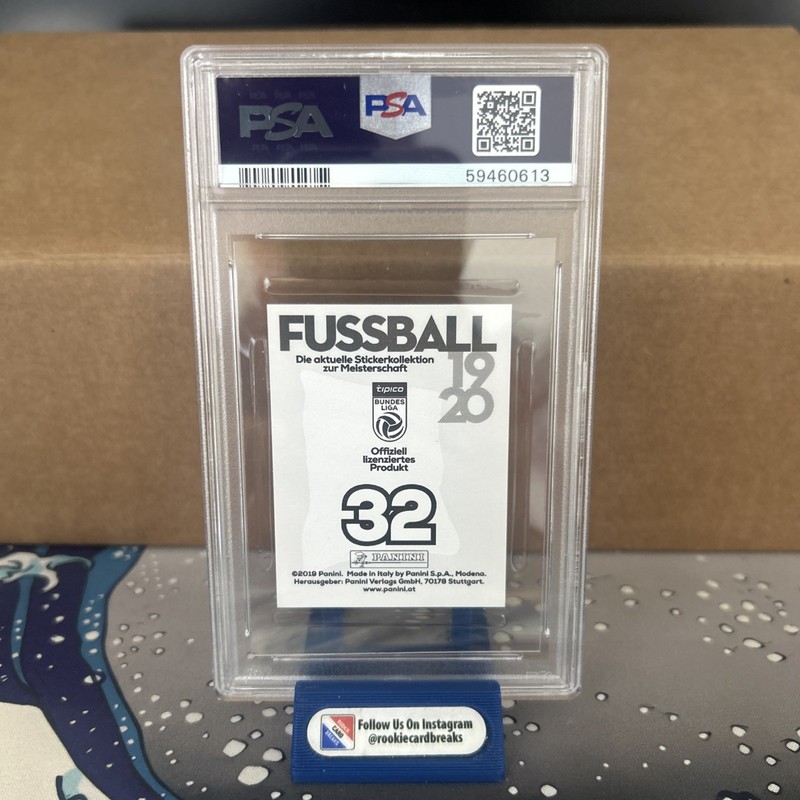2019 Panini Fussball Bundesliga Soccer #32 Erling Haaland RC Rookie PSA 9 view 2