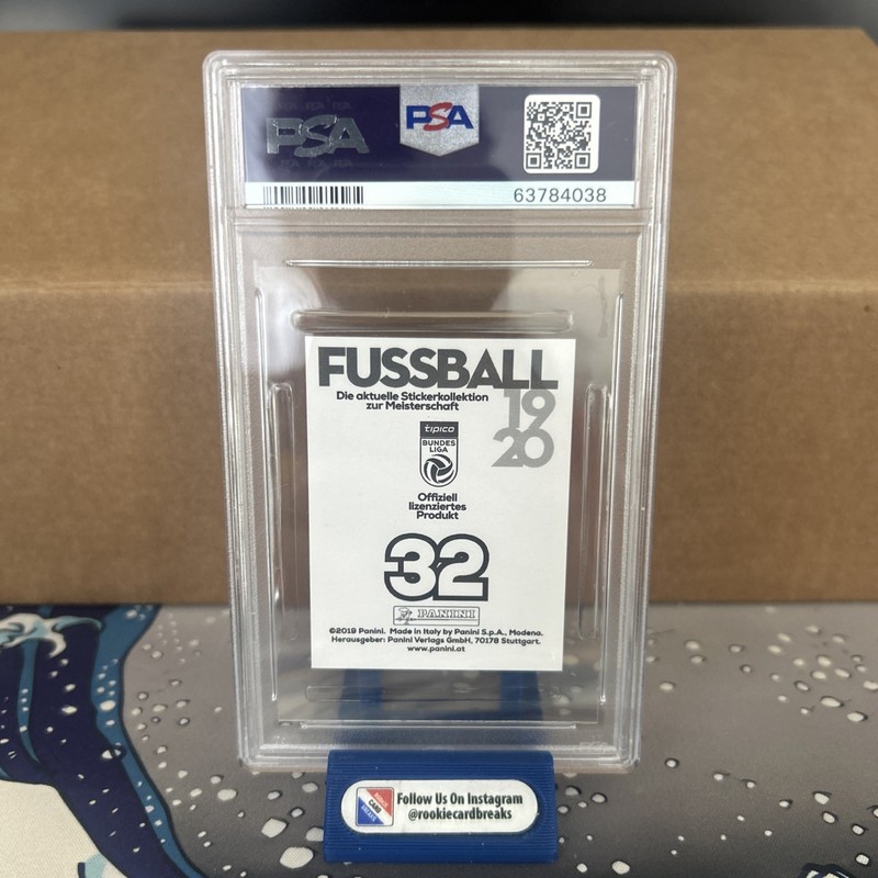2019 Panini Fussball Bundesliga Soccer #32 Erling Haaland RC Rookie PSA 9 view 2