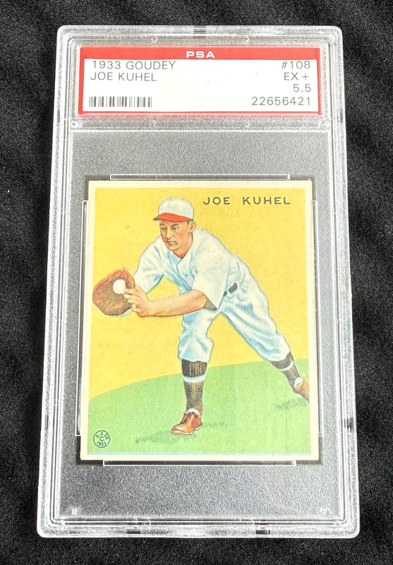 1933 Goudey Joe Kuhel #108 PSA 5.5 EX+ Washington Senators Vintage