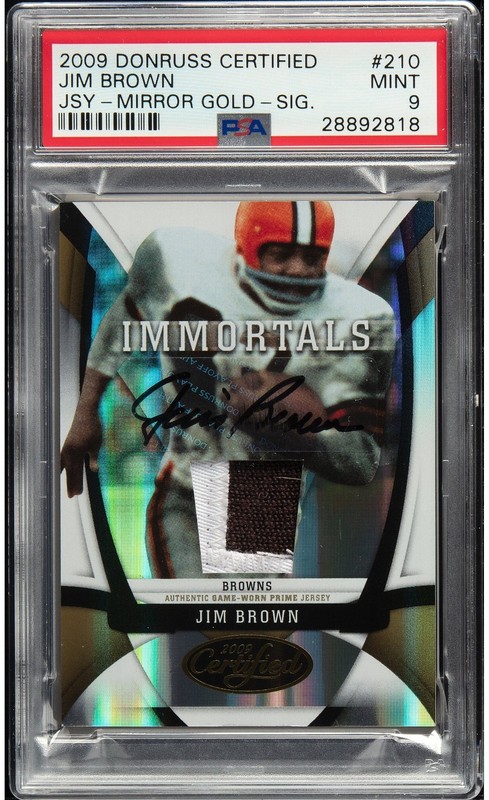 2009 Donruss Certified JIM BROWN Mirror Gold Patch Auto /25 PSA 9 (Pop 1)