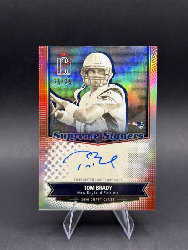 TOM BRADY 2025 TOPPS SIGNATURE CLASS ON CARD AUTO 25/25 REFRACTOR SS-TB view 2