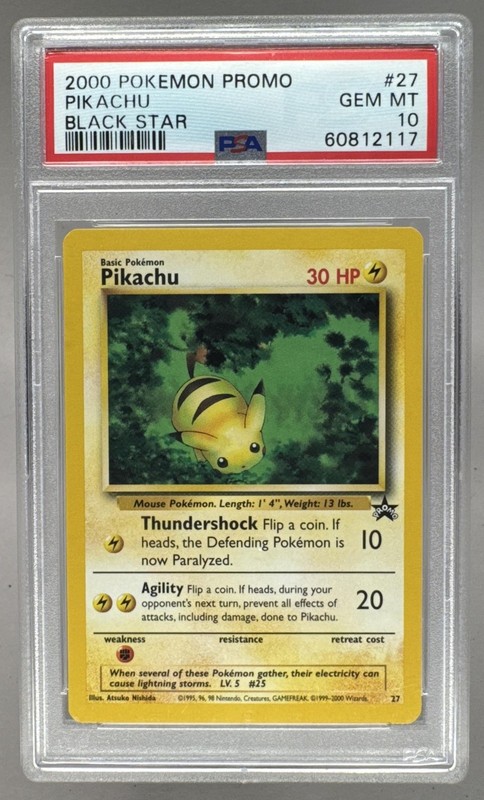 60812117 Pikachu 1999 Pokemon Wizards Black Star Promos #27 PSA 10